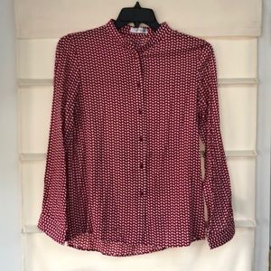 Red and White Blouse